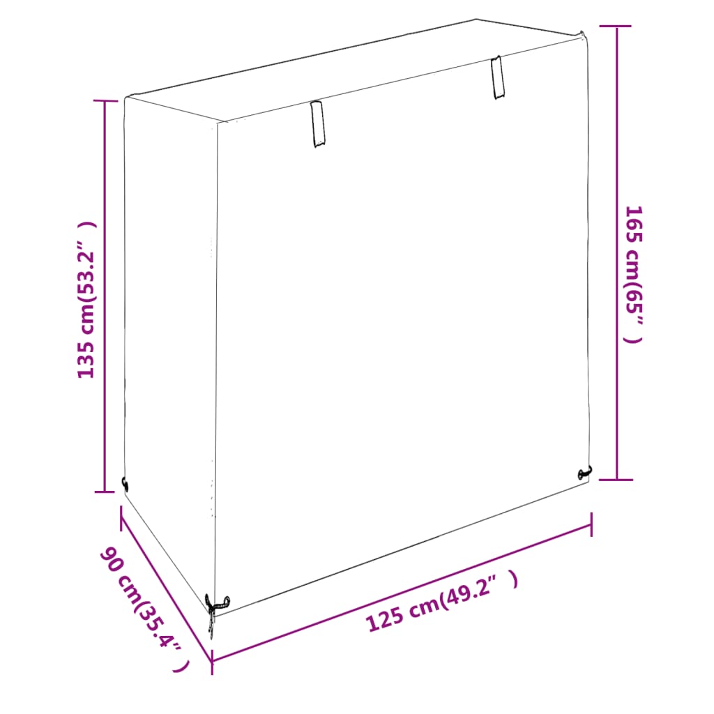Κάλυμμα Κούνιας με 8 Κρίκους 125x90x135/165 εκ. Πολυαιθυλένιο