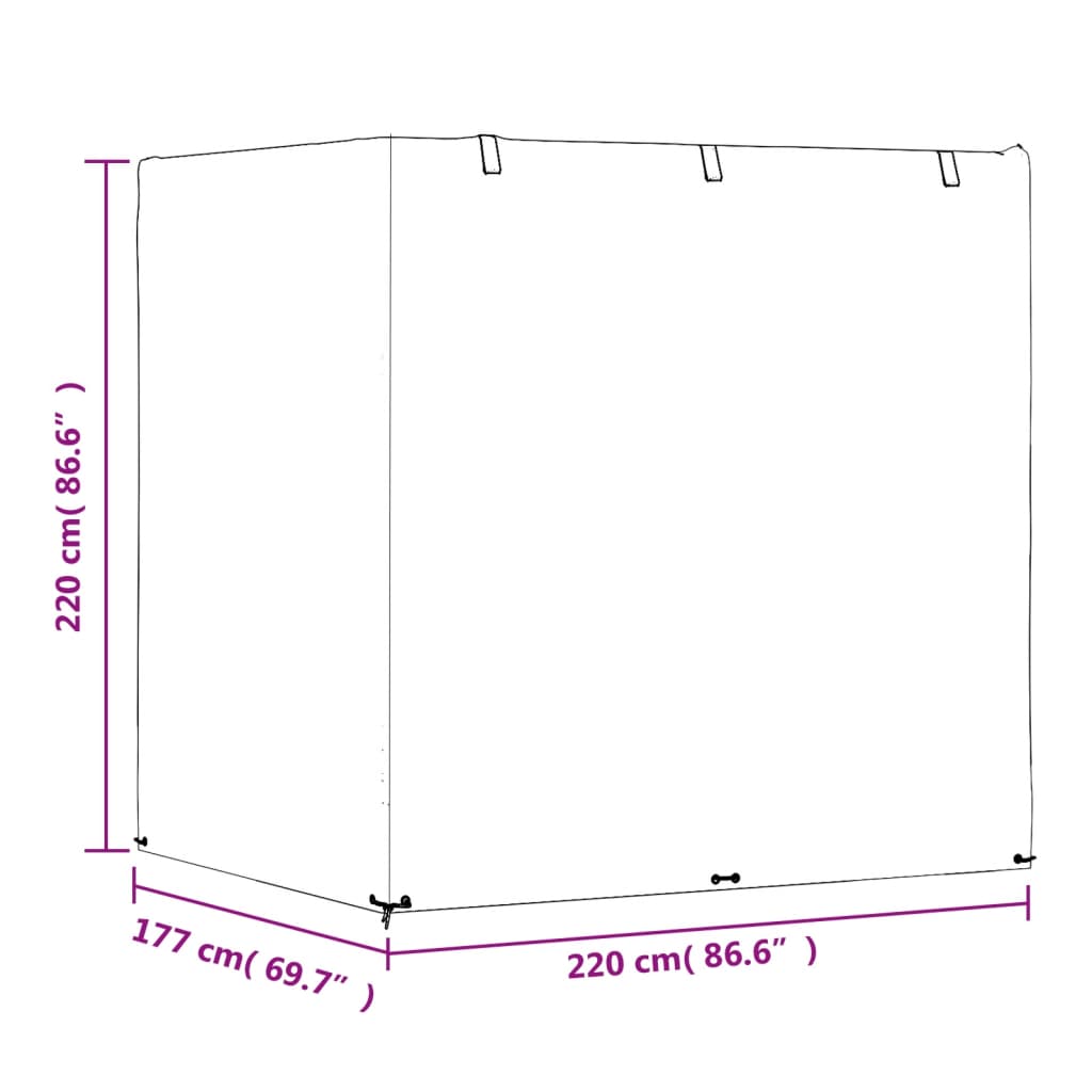 Κάλυμμα Κούνιας με 12 Κρίκους 220x177x220 εκ. Πολυαιθυλένιο