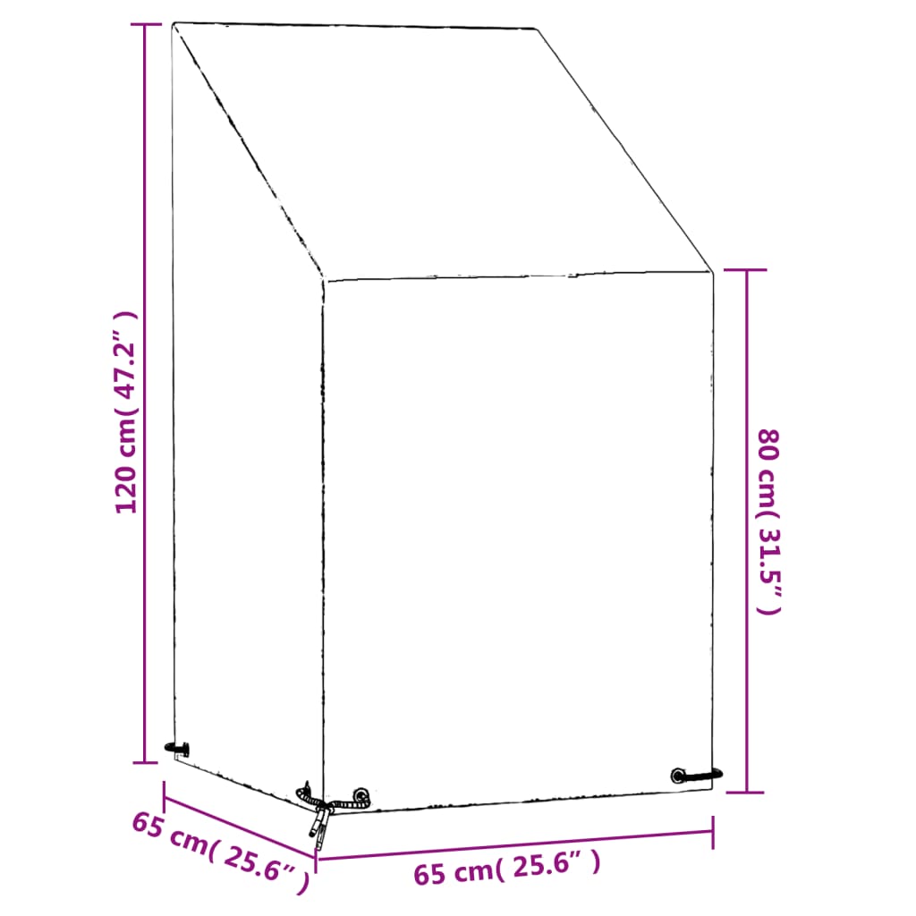 Κάλυμμα Καρέκλας με 8 Κρίκους 65x65x80/120 εκ. Πολυαιθυλένιο