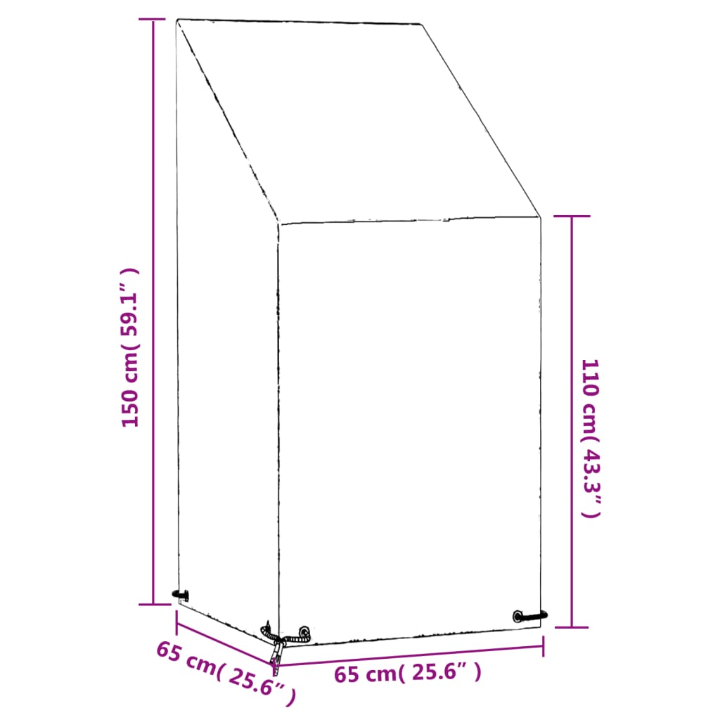 Κάλυμμα Καρέκλας με 8 Κρίκους 65x65x110/150 εκ. Πολυαιθυλένιο