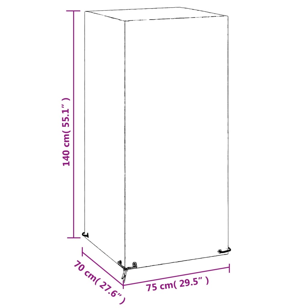 Κάλυμμα Καρέκλας Κήπου με 8 Κρίκους 75x70x140 εκ. Πολυαιθυλένιο