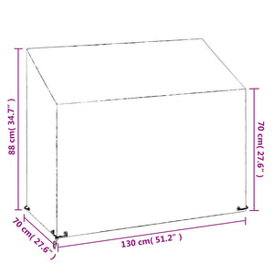 Κάλυμμα Παγκακιού με 8 Κρίκους 130x70x70/88 εκ. Πολυαιθυλένιο