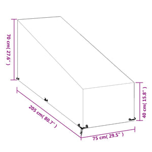 Κάλυμμα Ξαπλώστρας με 12 Κρίκους 205x75x40/70 εκ. Πολυαιθυλένιο