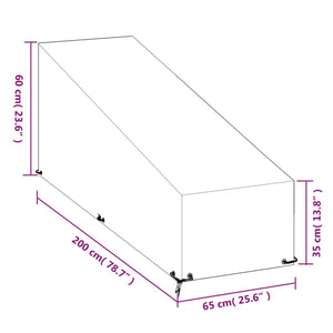 Κάλυμμα Ξαπλώστρας με 12 Κρίκους 200x65x35/60 εκ. Πολυαιθυλένιο