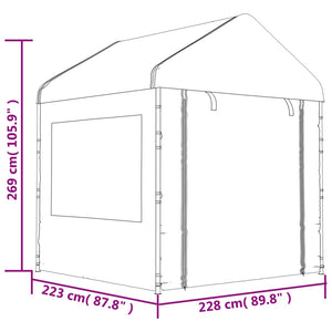 Κιόσκι με Τέντα Λευκό 17,84 x 2,28 x 2,69 μ. από Πολυαιθυλένιο