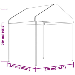 Κιόσκι με Τέντα Λευκό 17,84 x 2,28 x 2,69 μ. από Πολυαιθυλένιο