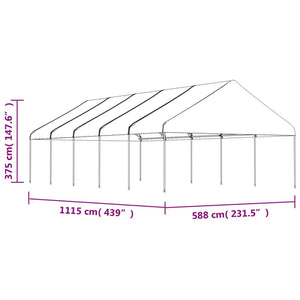 Κιόσκι με Τέντα Λευκό 11,15 x 5,88 x 3,75 μ. από Πολυαιθυλένιο