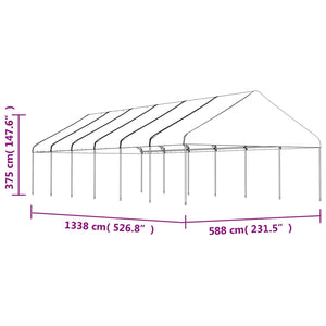 Κιόσκι με Τέντα Λευκό 13,38 x 5,88 x 3,75 μ. από Πολυαιθυλένιο