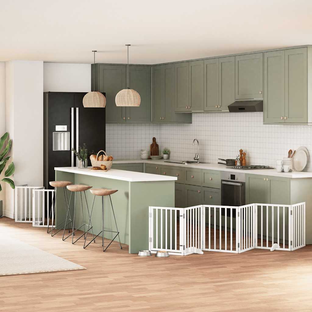 Διαχωριστικό Σκύλων/Πόρτα Πτυσσόμενο 12 Πάνελ 600εκ Ξύλο Λεύκας - Pakobazaar