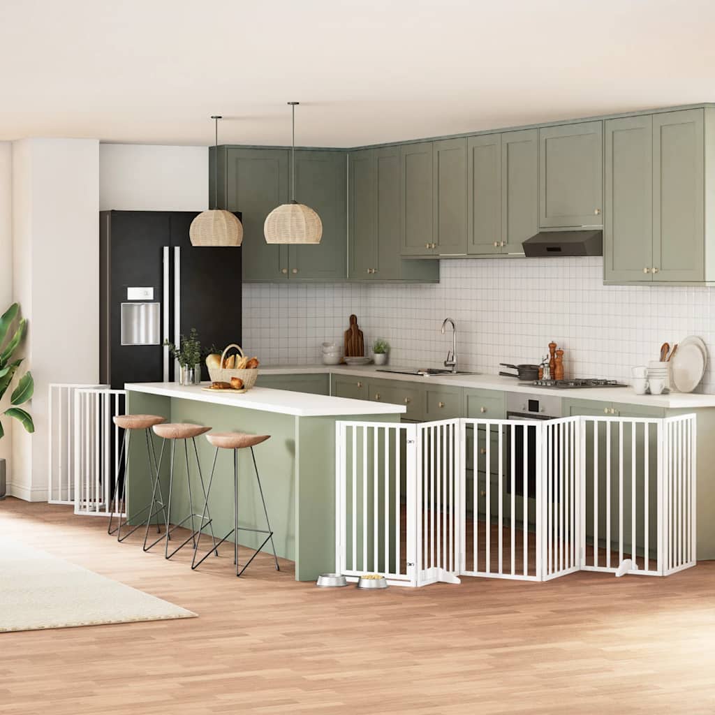 Διαχωριστικό Σκύλων/Πόρτα Πτυσσόμενο 15 Πάνελ 750εκ Ξύλο Λεύκας - Pakobazaar