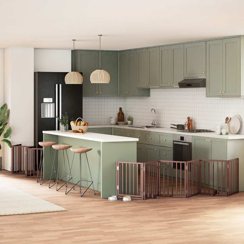 Διαχωριστικό Σκύλων/Πόρτα Πτυσσόμενο 12 Πάνελ 600εκ Ξύλο Λεύκας - Pakobazaar