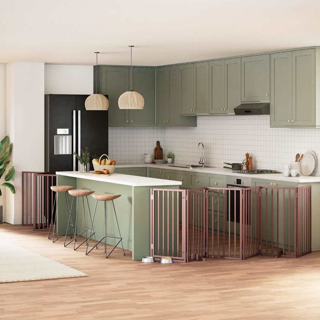 Διαχωριστικό Σκύλων/Πόρτα Πτυσσόμενο 9 Πάνελ 450εκ. Ξύλο Λεύκας