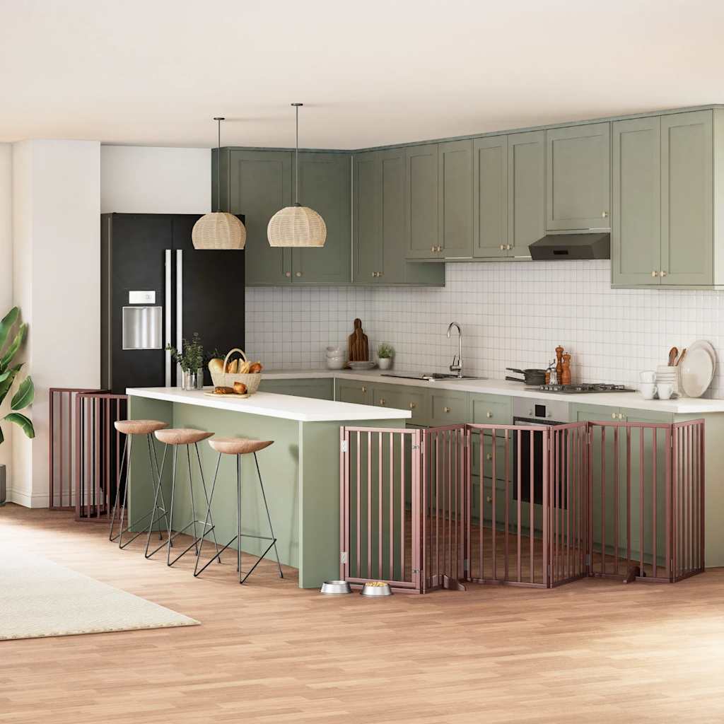 Διαχωριστικό Σκύλων/Πόρτα Πτυσσόμενο 15 Πάνελ 750εκ Ξύλο Λεύκας