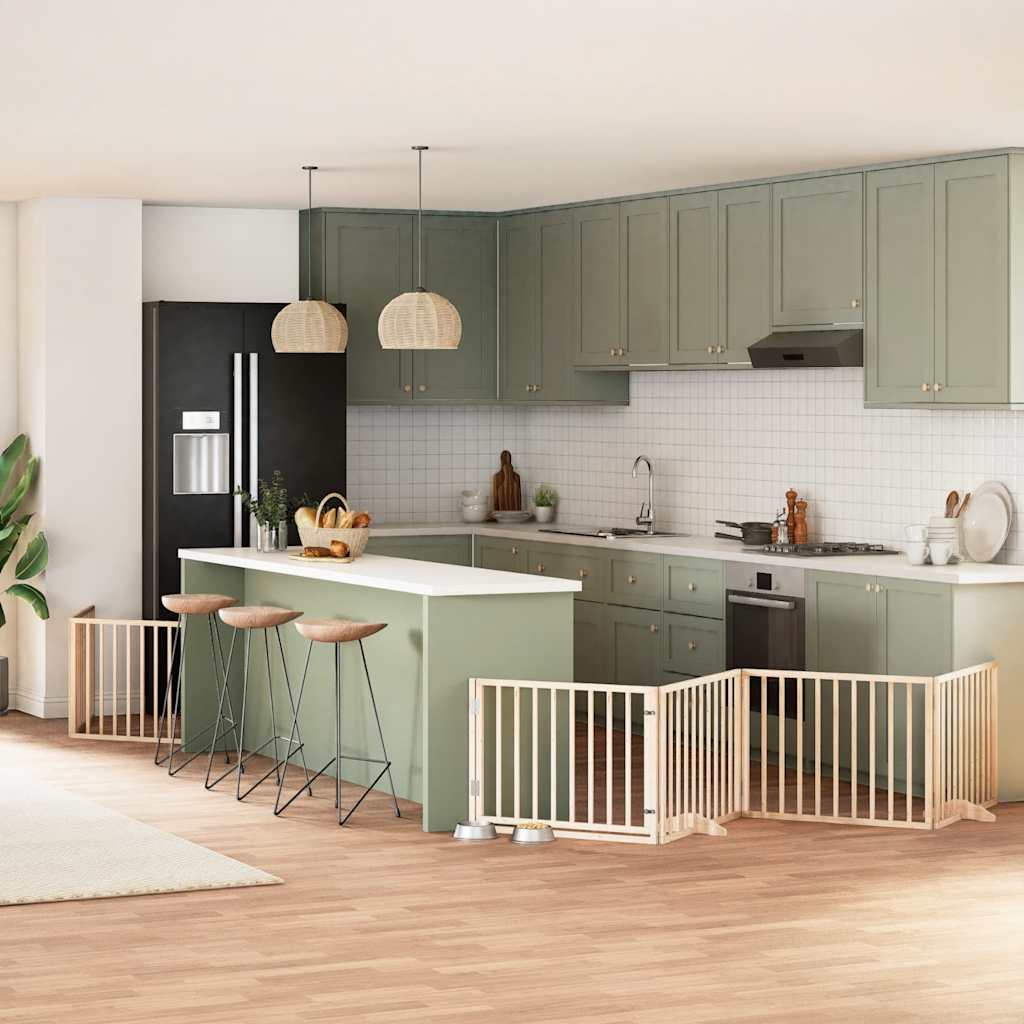 Διαχωριστικό Σκύλων/Πόρτα Πτυσσόμενο 10 Πάνελ 800εκ Ξύλο Λεύκας