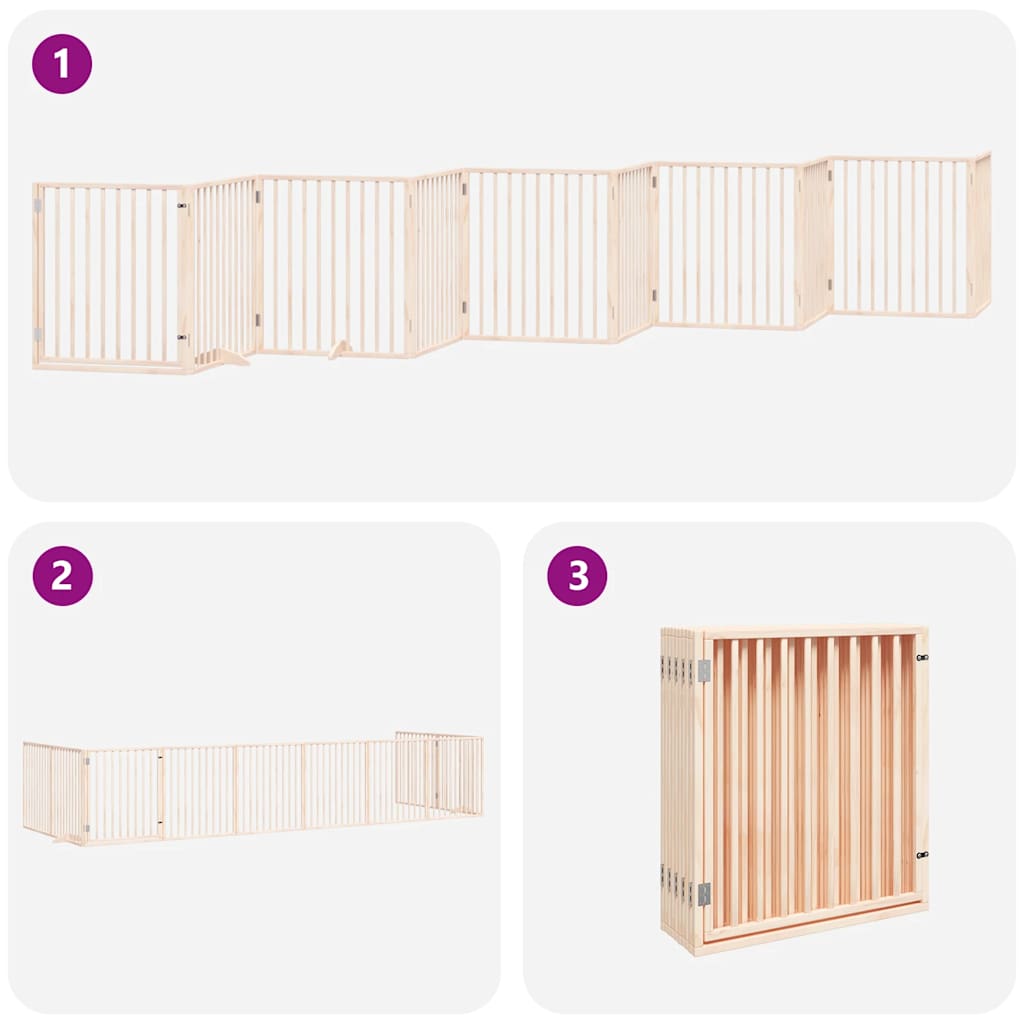 Διαχωριστικό Σκύλων/Πόρτα Πτυσσόμενο 10 Πάνελ 800εκ Ξύλο Λεύκας - Pakobazaar