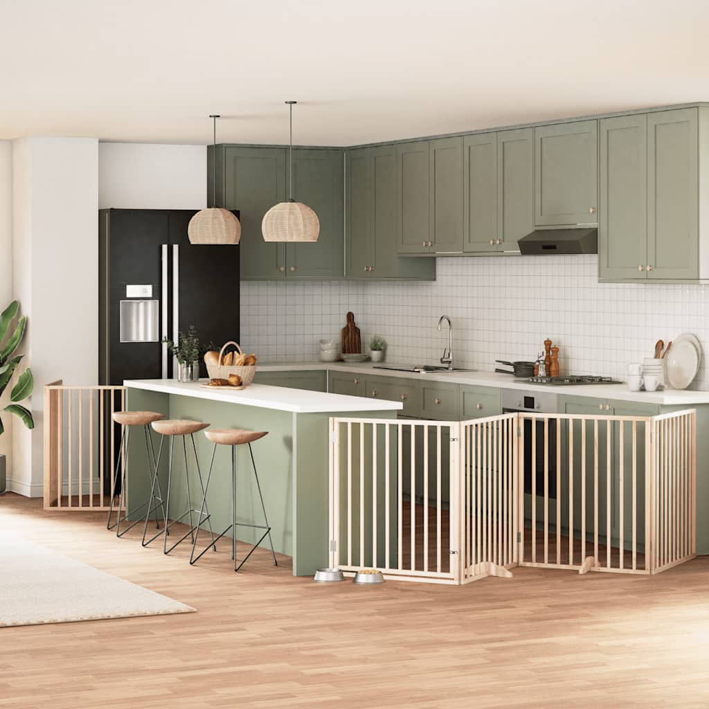 Διαχωριστικό Σκύλων/Πόρτα Πτυσσόμενο 10 Πάνελ 800εκ Ξύλο Λεύκας - Pakobazaar