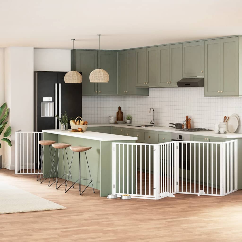 Διαχωριστικό Σκύλων/Πόρτα Πτυσσόμενο 8 Πάνελ 640εκ Ξύλο Λεύκας