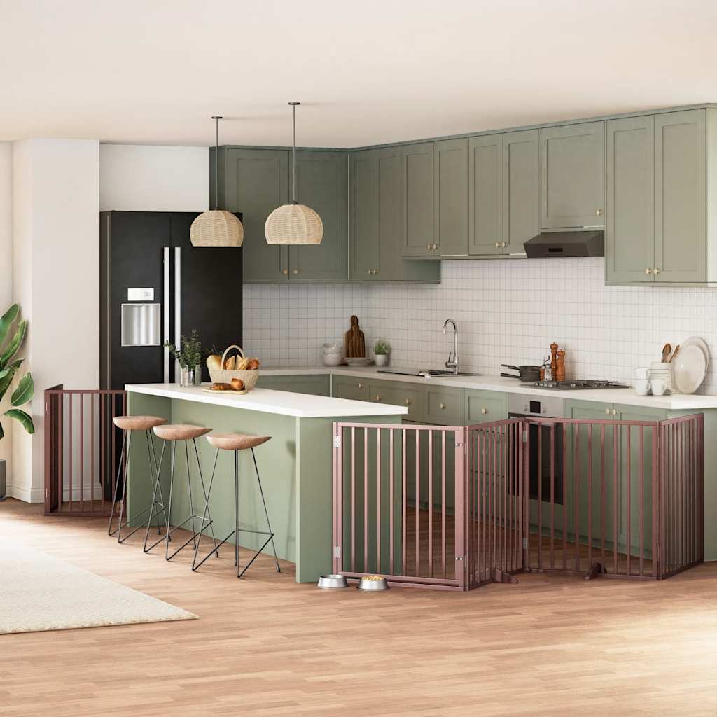 Διαχωριστικό Σκύλων/Πόρτα Πτυσσόμενο 12 Πάνελ 960εκ Ξύλο Λεύκας