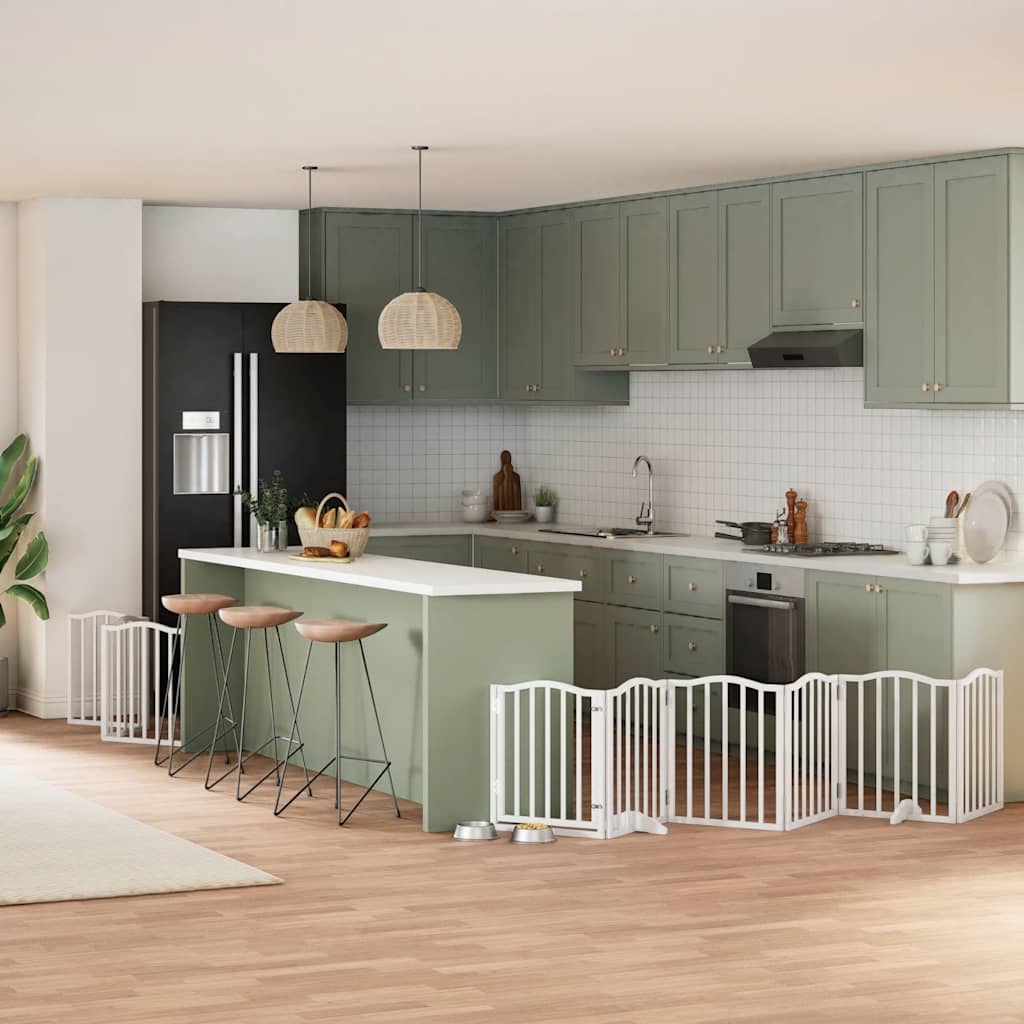 Διαχωριστικό Σκύλων/Πόρτα Πτυσσόμενο 9 Πάνελ 450εκ. Ξύλο Λεύκας - Pakobazaar