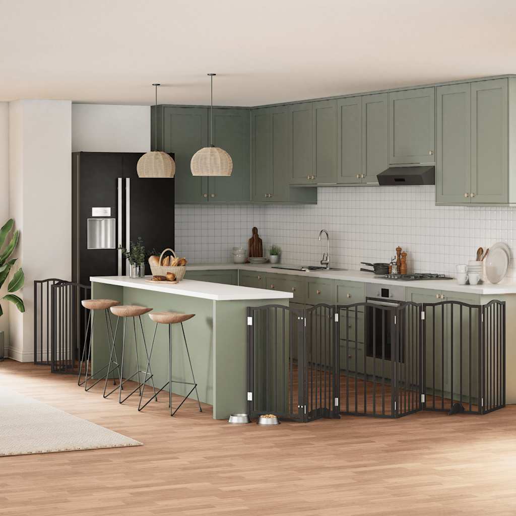 Διαχωριστικό Σκύλων/Πόρτα Πτυσσόμενο 9 Πάνελ 450εκ. Ξύλο Λεύκας