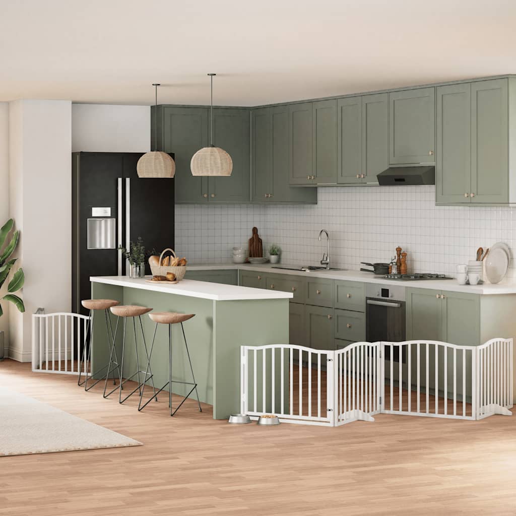 Διαχωριστικό Σκύλων/Πόρτα Πτυσσόμενο 6 Πάνελ 480εκ. Ξύλο Λεύκας