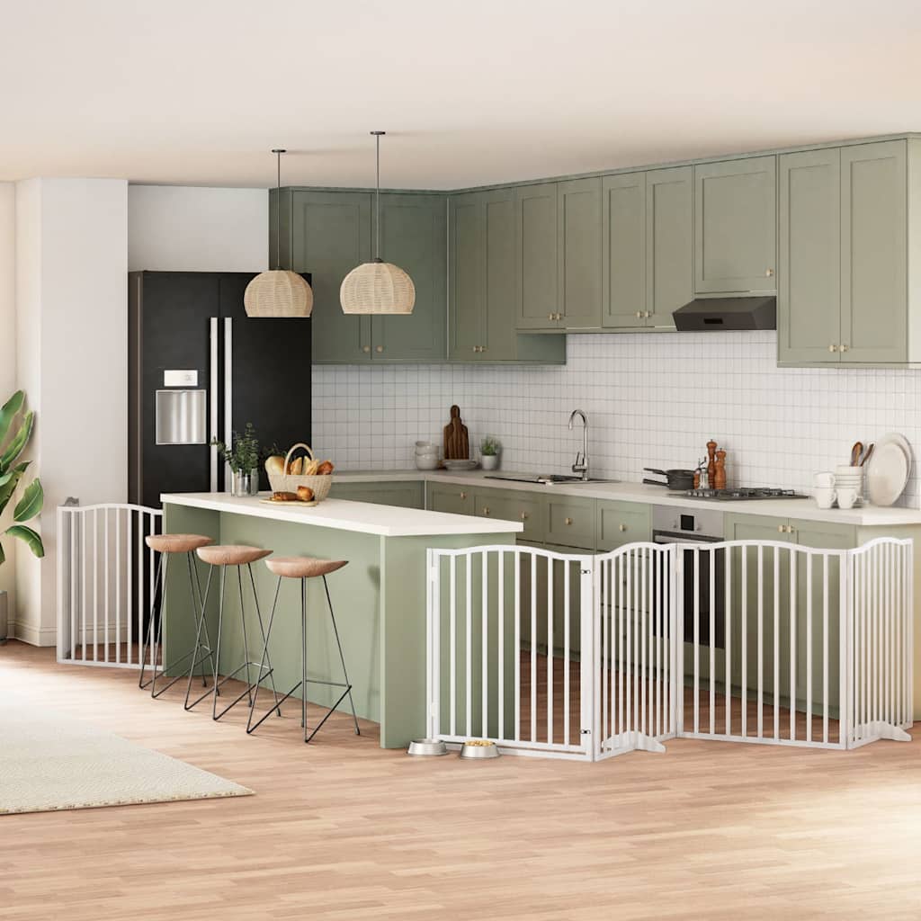 Διαχωριστικό Σκύλων/Πόρτα Πτυσσόμενο 8 Πάνελ 640εκ Ξύλο Λεύκας - Pakobazaar