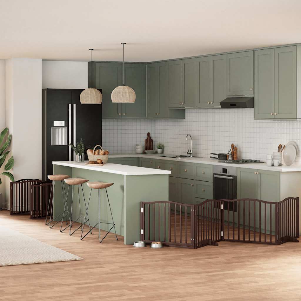 Διαχωριστικό Σκύλων/Πόρτα Πτυσσόμενο 12 Πάνελ 960εκ Ξύλο Λεύκας