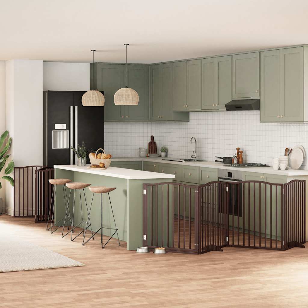 Διαχωριστικό Σκύλων/Πόρτα Πτυσσόμενο 12 Πάνελ 960εκ Ξύλο Λεύκας