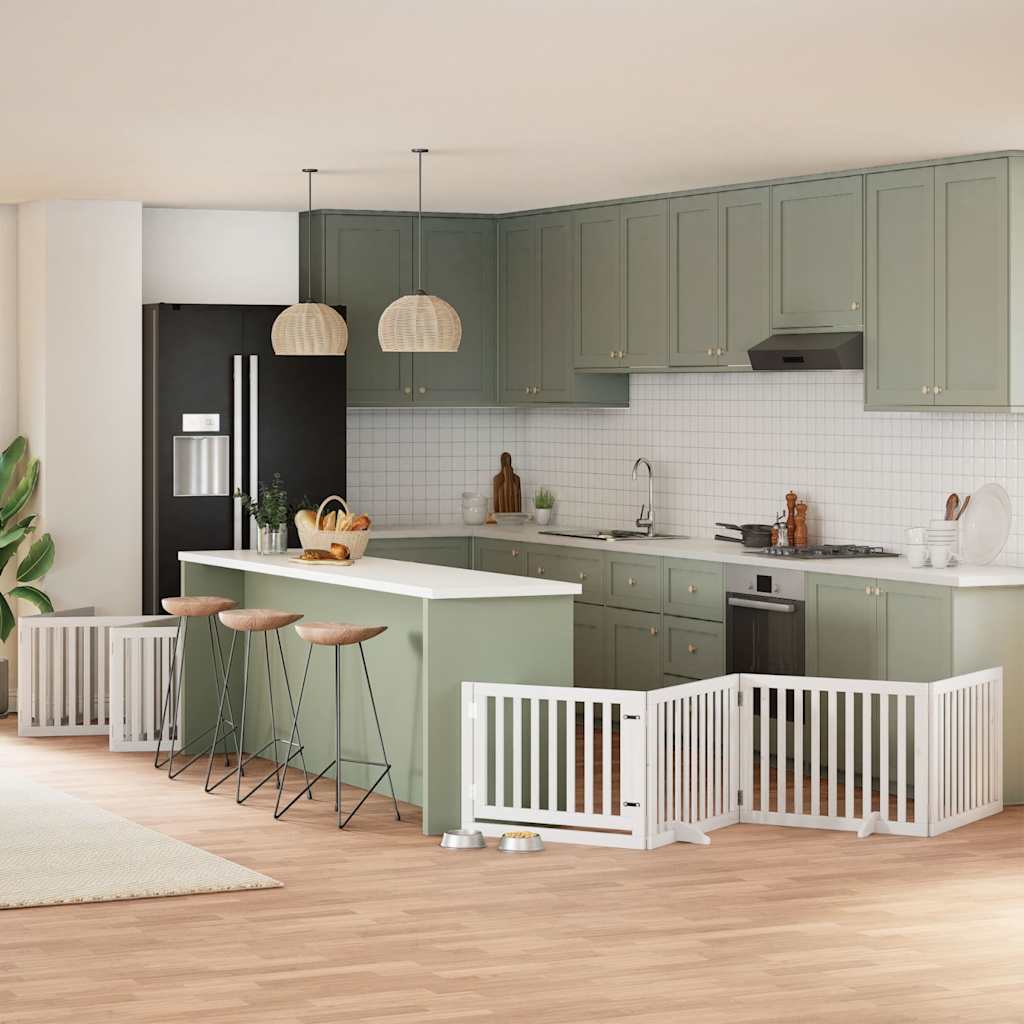 Διαχωριστικό Σκύλων/Πόρτα Πτυσσόμενο 12 Πάνελ 960εκ Ξύλο Λεύκας