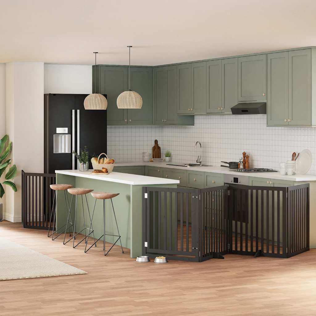 Διαχωριστικό Σκύλων/Πόρτα Πτυσσόμενο 6 Πάνελ 480εκ. Ξύλο Λεύκας