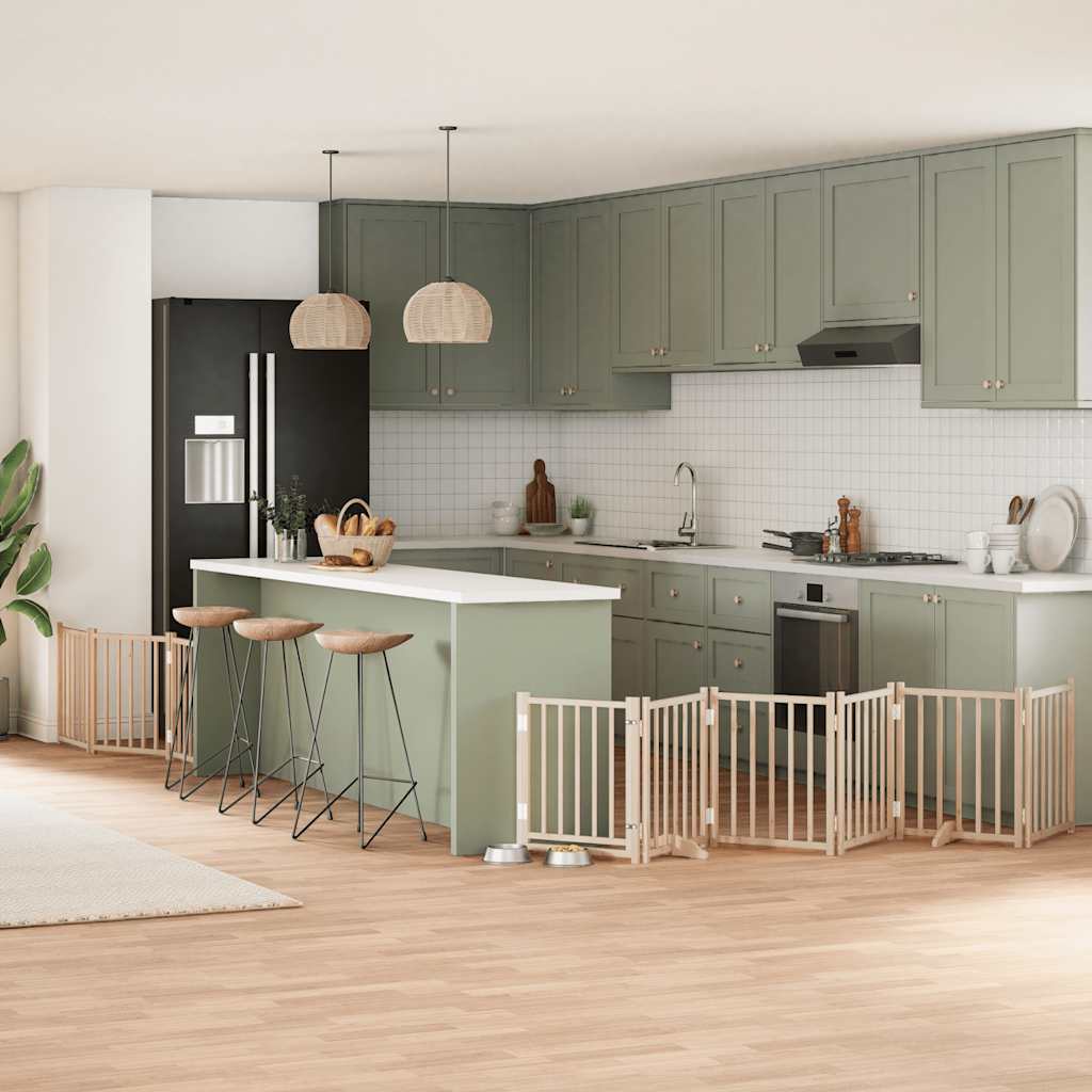 Διαχωριστικό Σκύλων/Πόρτα Πτυσσόμενο 9 Πάνελ 450 εκ Ξύλο Λεύκας - Pakobazaar