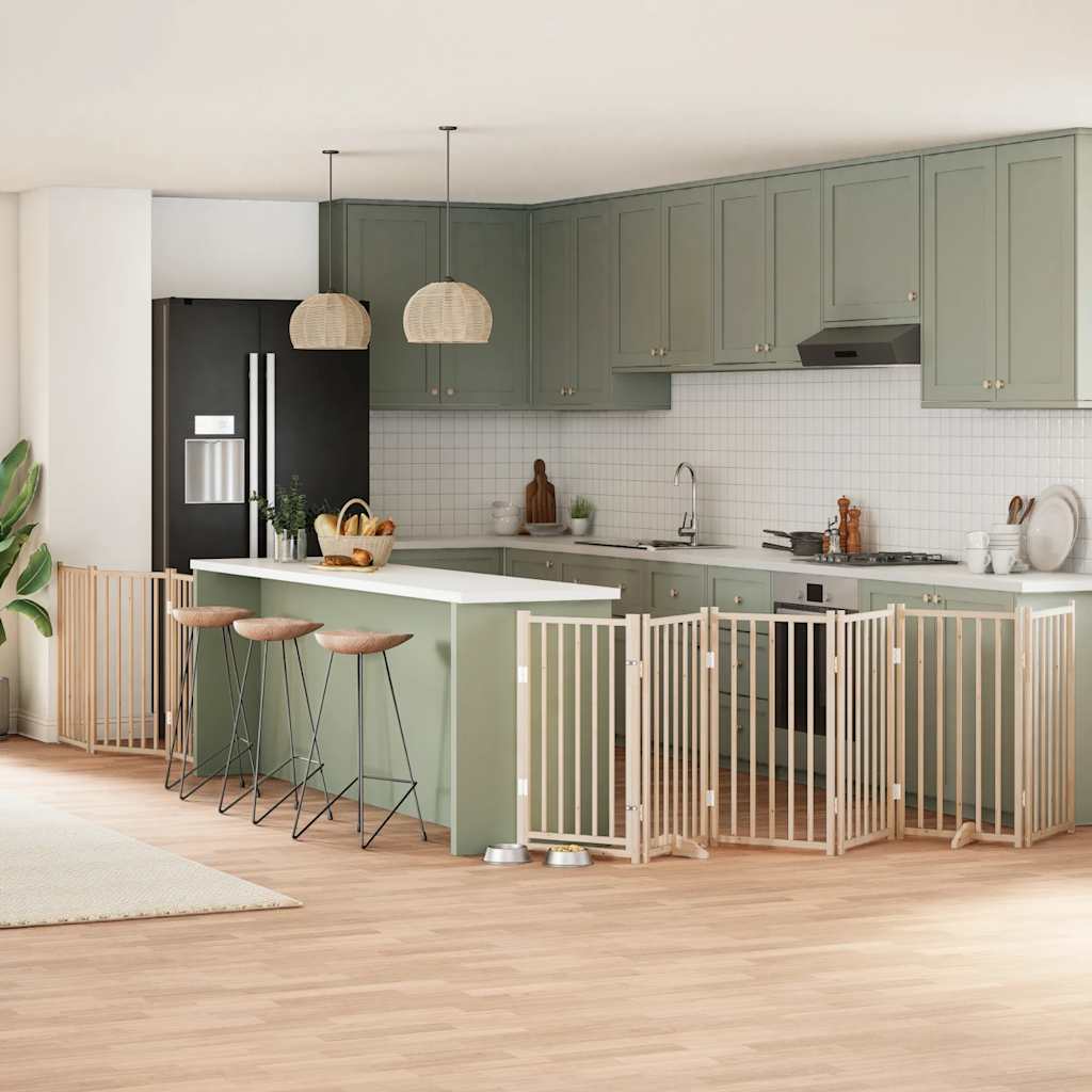 Διαχωριστικό Σκύλων/Πόρτα Πτυσσόμενο 9 Πάνελ 450 εκ Ξύλο Λεύκας