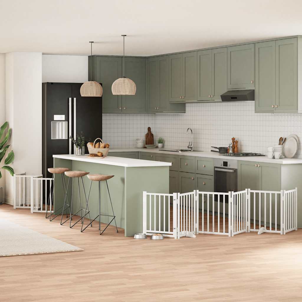 Διαχωριστικό Σκύλων/Πόρτα Πτυσσόμενο 15 Πάνελ 750εκ Ξύλο Λεύκας