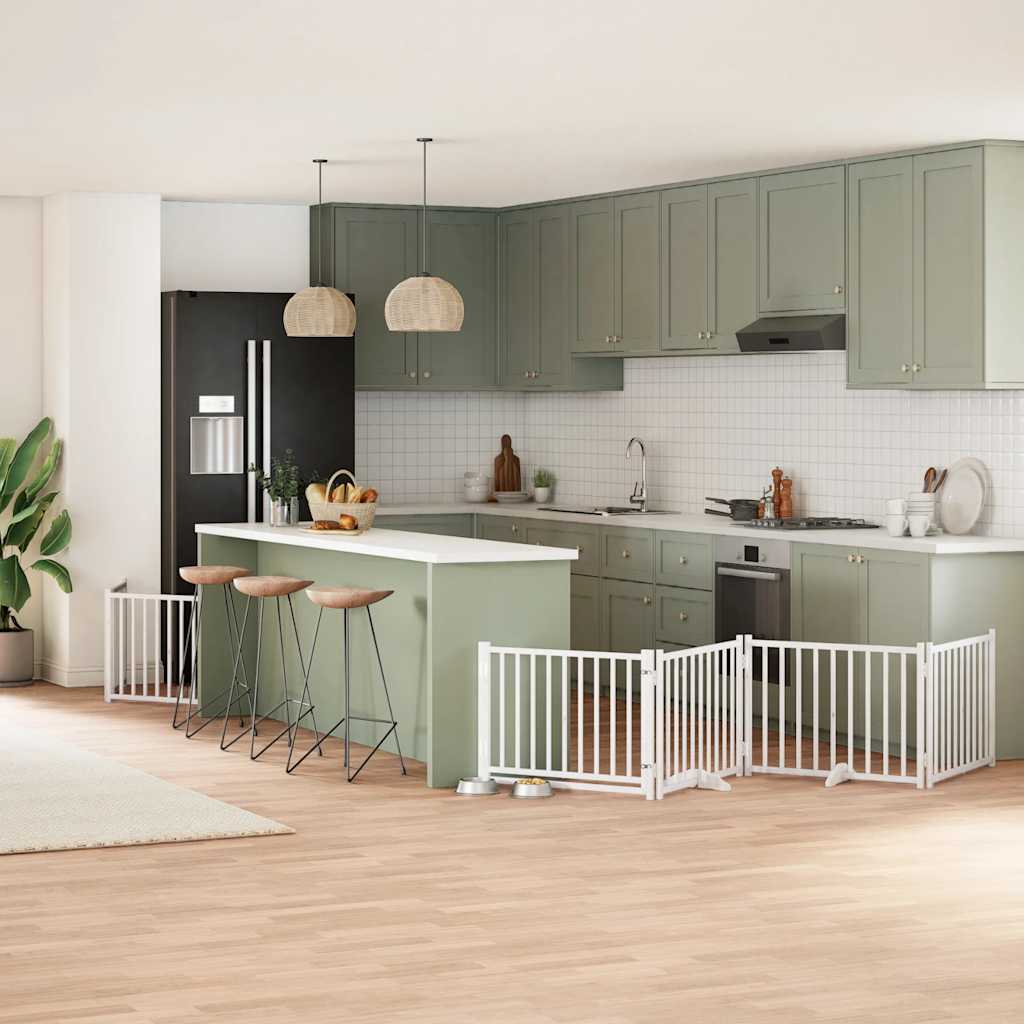 Διαχωριστικό Σκύλων/Πόρτα Πτυσσόμενο 6 Πάνελ 480εκ. Ξύλο Λεύκας