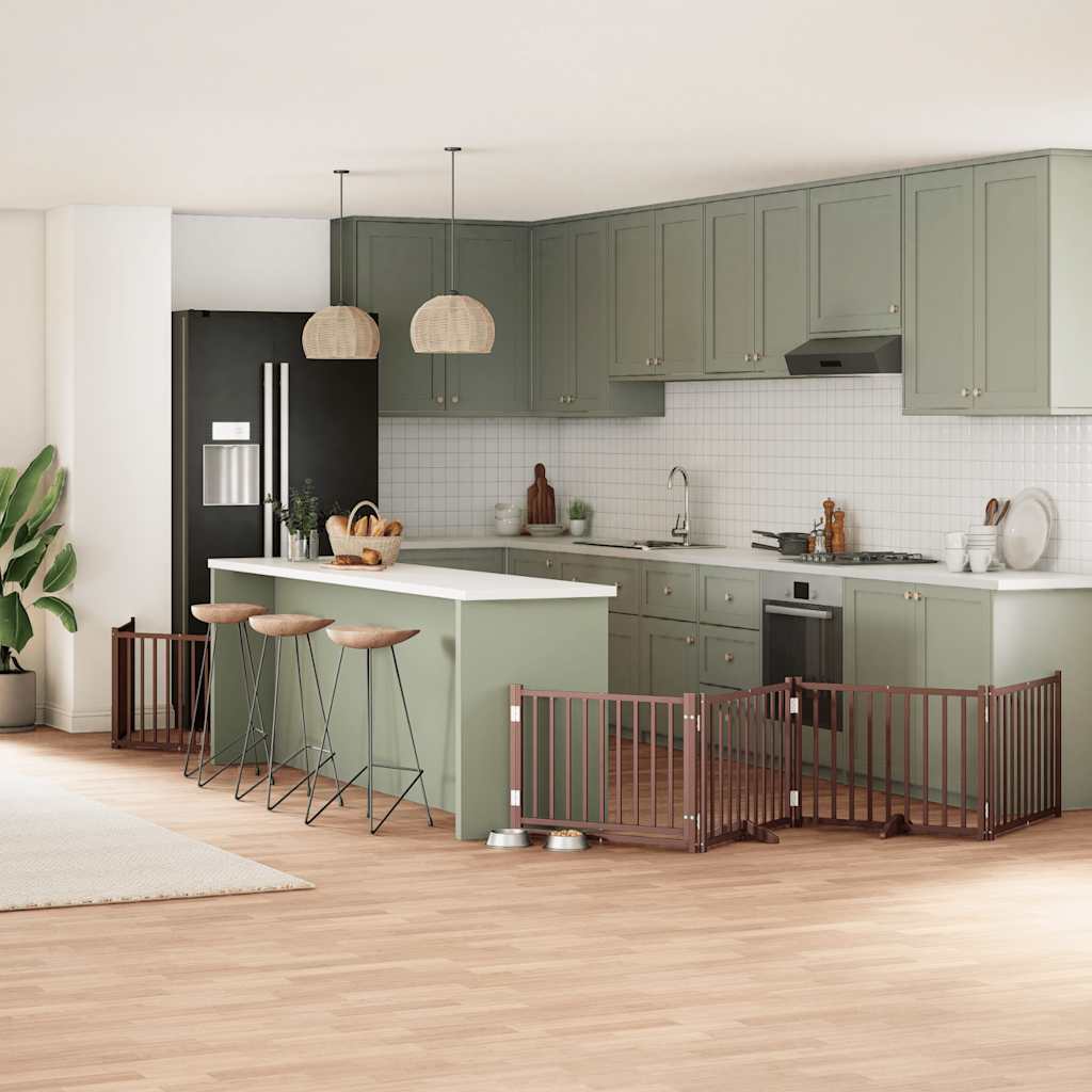 Διαχωριστικό Σκύλων/Πόρτα Πτυσσόμενο 8 Πάνελ 640εκ Ξύλο Λεύκας