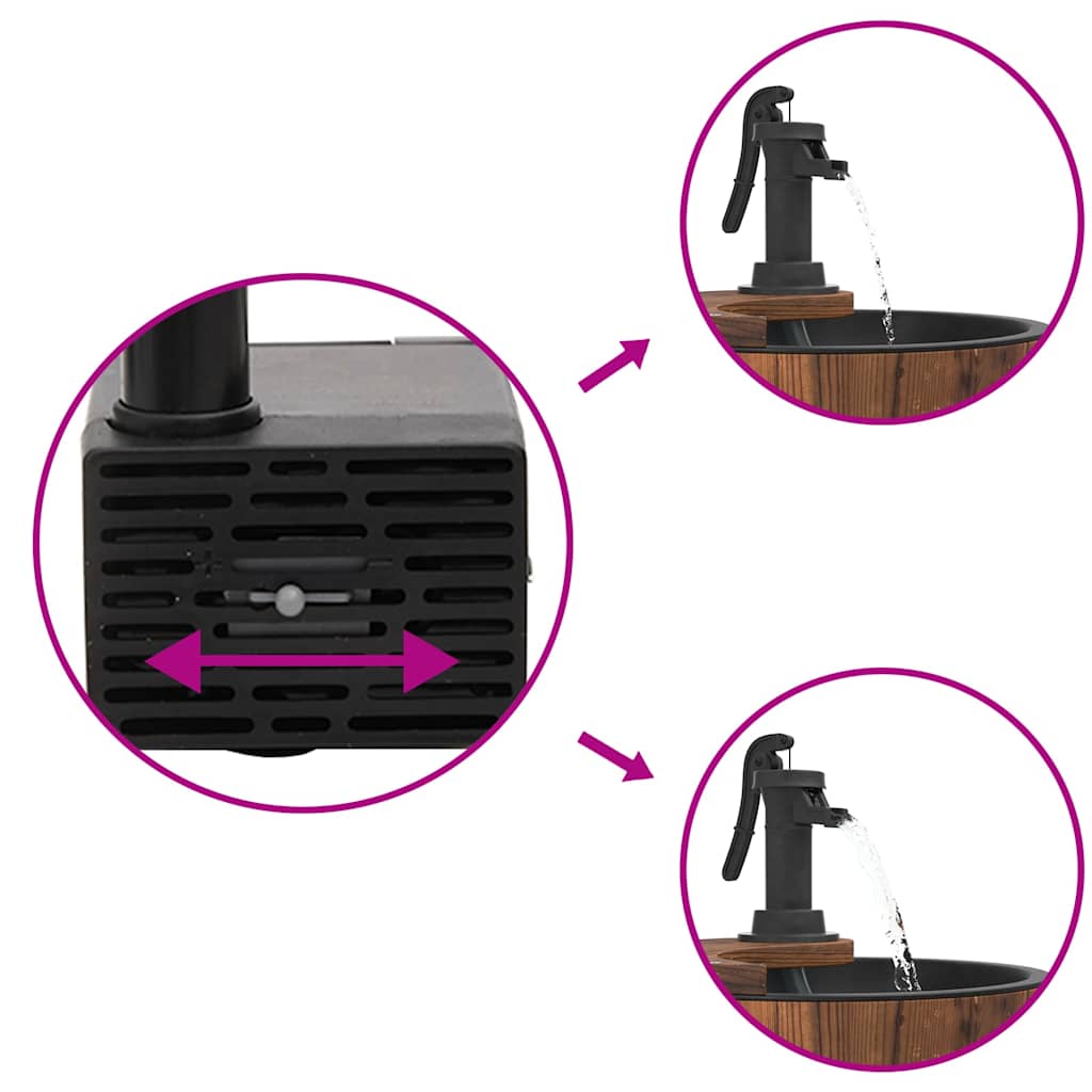 Σιντριβάνι με Αντλία 28 x 28 x 34,5 εκ. από Μασίφ Ξύλο Ελάτης - Pakobazaar