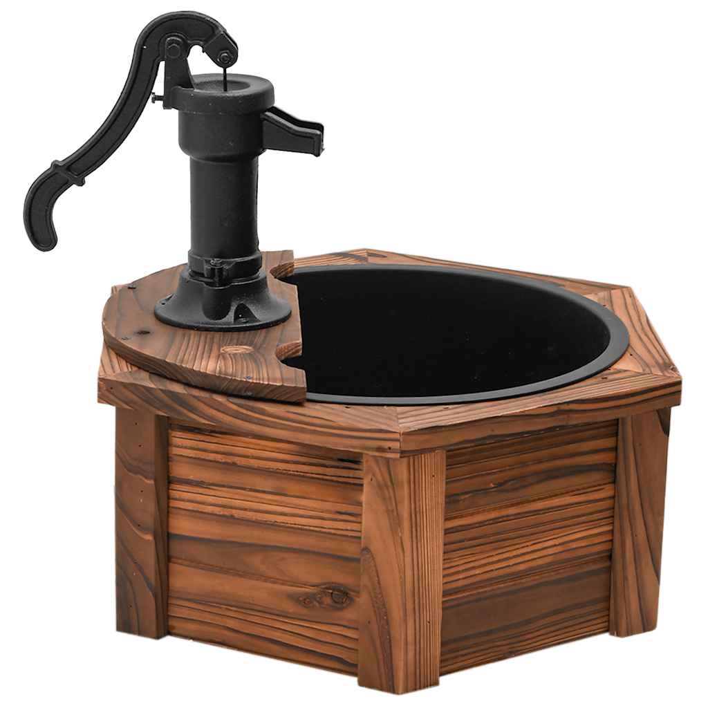 Σιντριβάνι με Αντλία 57 x 57 x 53 εκ. από Μασίφ Ξύλο Ελάτης - Pakobazaar