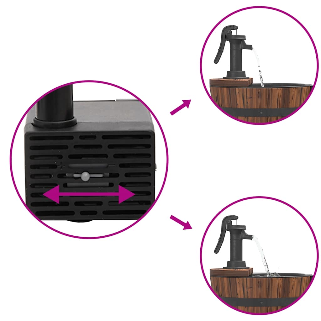 Σιντριβάνι με Αντλία και Τροχούς 55x55x80 εκ. Μασίφ Ξύλο Ελάτης - Pakobazaar