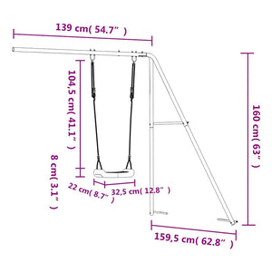 Κούνια Μπλε 139 x 159,5 x 160 εκ. από Πολυπροπυλένιο - Pakobazaar