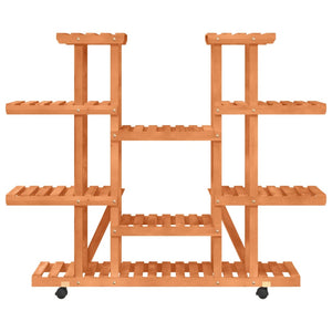 Βάση Λουλουδιών με Ρόδες 110x25x115 εκ. από Μασίφ Ξύλο Ελάτης