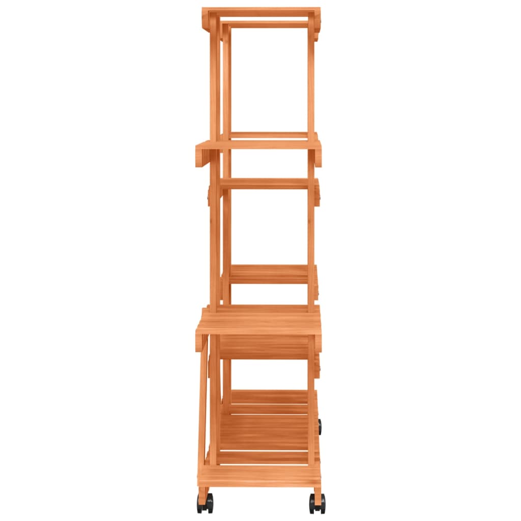 Βάση Λουλουδιών με Ρόδες 110x25x115 εκ. από Μασίφ Ξύλο Ελάτης