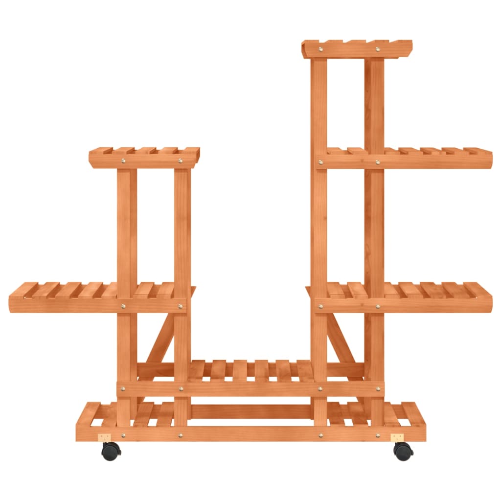 Βάση Λουλουδιών Τροχήλατη 95x25x101 εκ. από Μασίφ Ξύλο Ελάτης