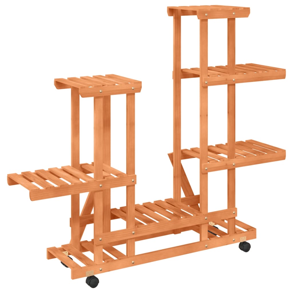 Βάση Λουλουδιών Τροχήλατη 95x25x101 εκ. από Μασίφ Ξύλο Ελάτης