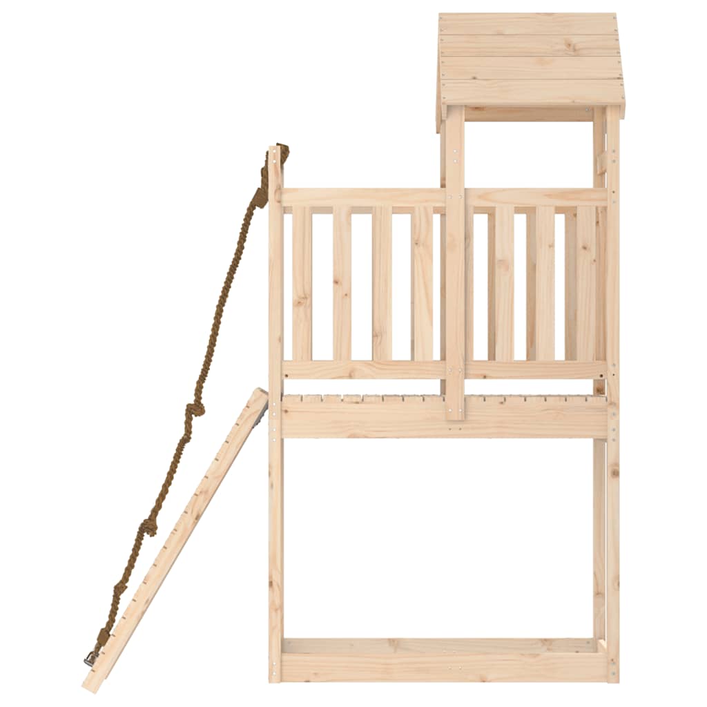 Σπιτάκι Παιχνιδιού με Τοίχο Αναρρίχησης από Μασίφ Ξύλο Πεύκου