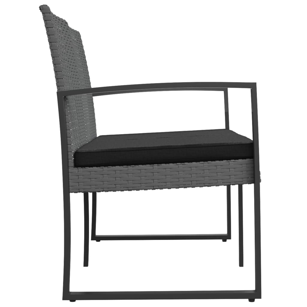 Παγκάκι Κήπου Διθέσιο Σκ. Γκρι Ρατάν Πολυπρ/λένιου με Μαξιλάρια