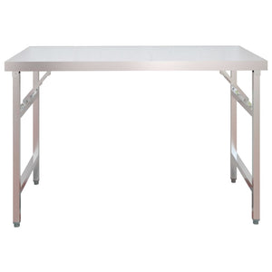 Πάγκος Εργασίας Κουζίνας με Ράφι 120x60x115 εκ. Ανοξείδ. Ατσάλι