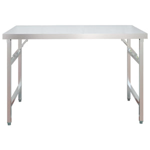 Πάγκος Εργασίας Κουζίνας με Ράφι 120x60x145 εκ. Ανοξείδ. Ατσάλι