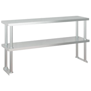 Πάγκος Εργασίας Κουζίνας με Ράφι 120x60x145 εκ. Ανοξείδ. Ατσάλι