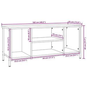 Έπιπλο Τηλεόρασης Γκρι Sonoma 102x35x45 εκ. από Επεξεργ. Ξύλο