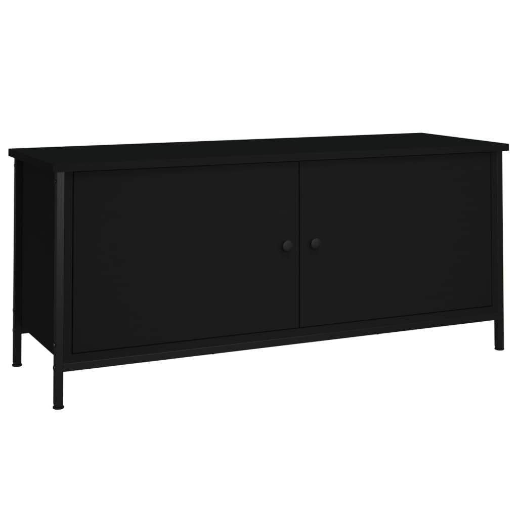Έπιπλο Τηλεόρασης με Πόρτες Μαύρο 102x35x45 εκ. Επεξεργ. Ξύλο